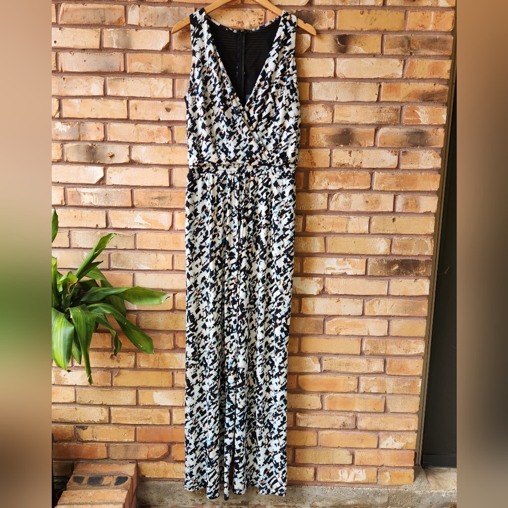 Vince Camuto Polyester Stretch Abstract Jumpsuit